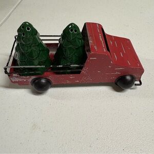 Red Truck with Green Trees salt and pepper shakers
